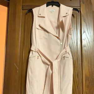 Calvin Klein moto zip belted sheath dress